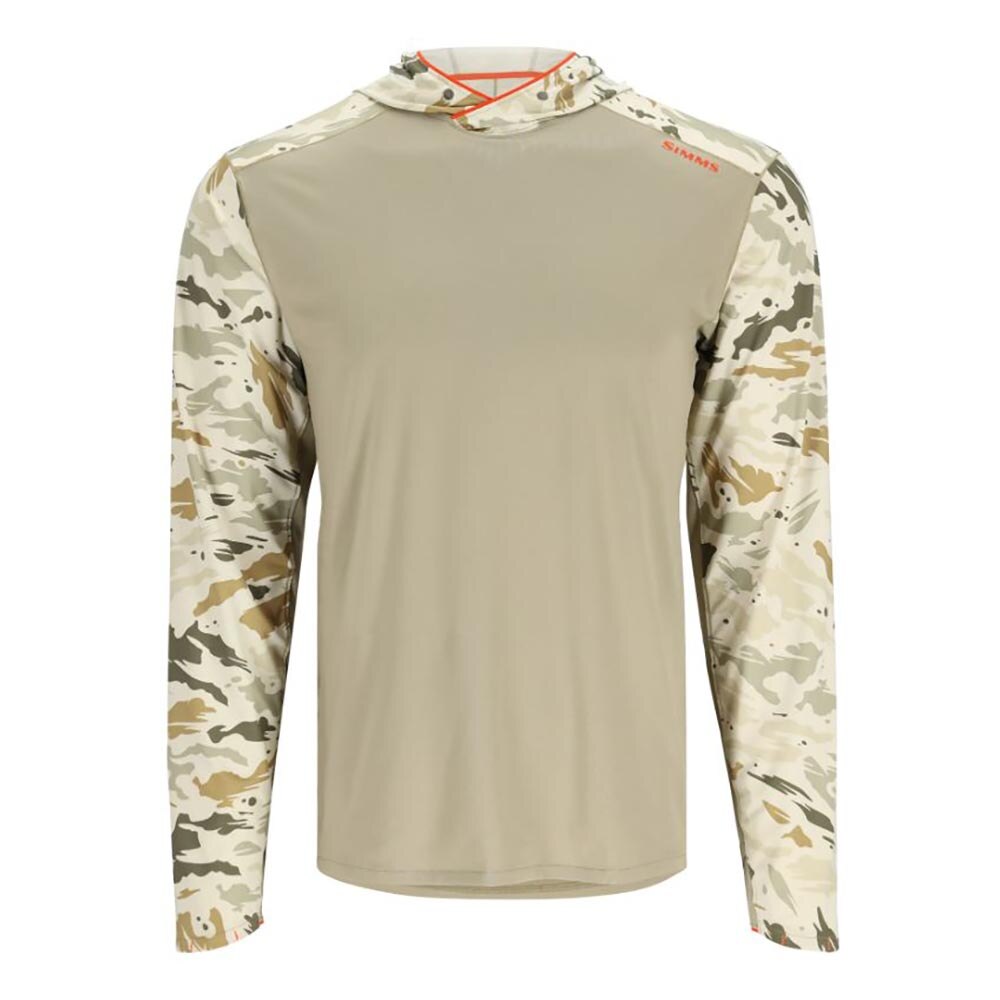 Simms SolarFlex Hoody Men's in Stone and Ghost Camo Stone